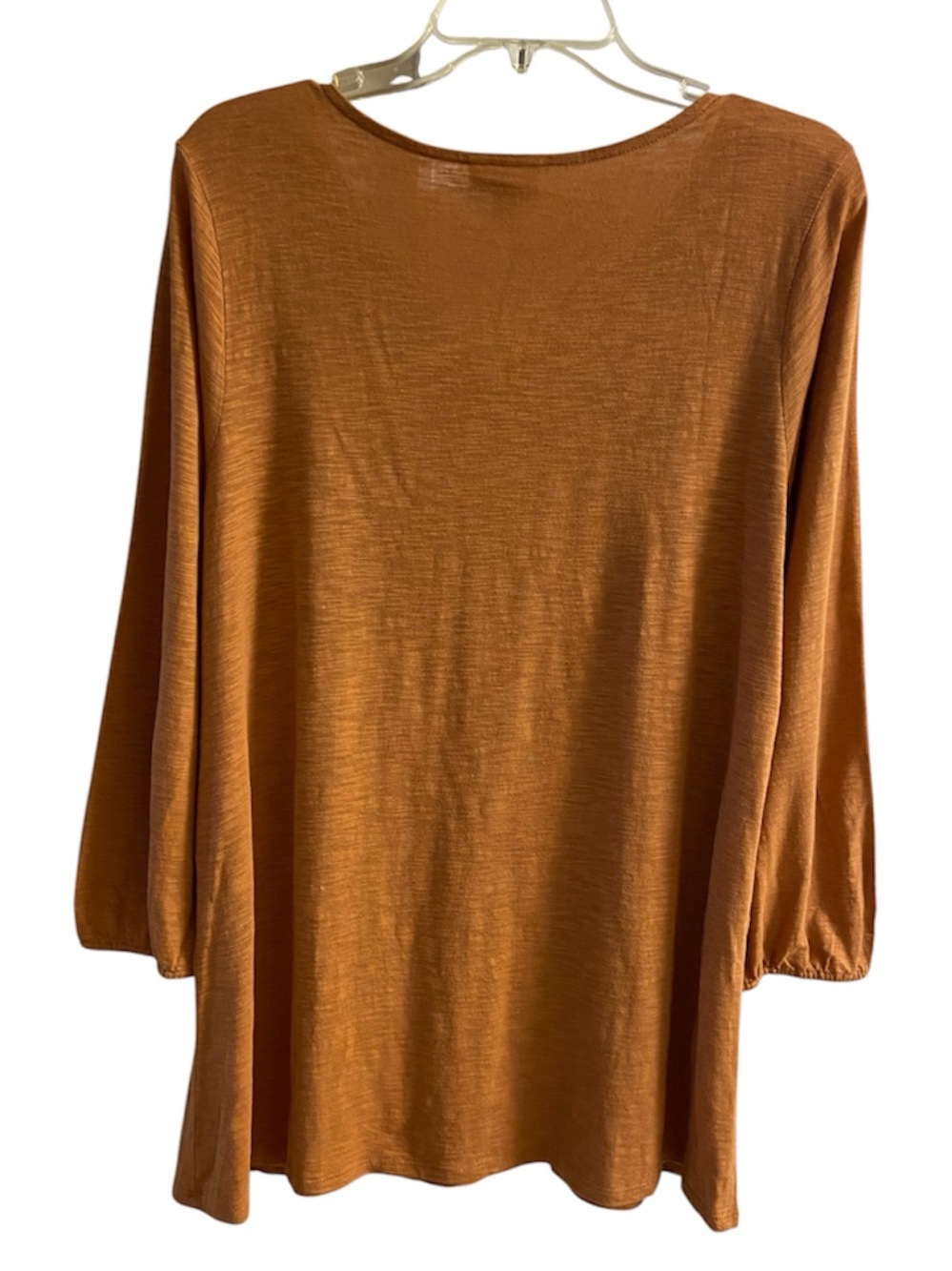 J. Jill Light Brown Embroidered V-Neck Tunic Top Medium - Picture 3 of 7